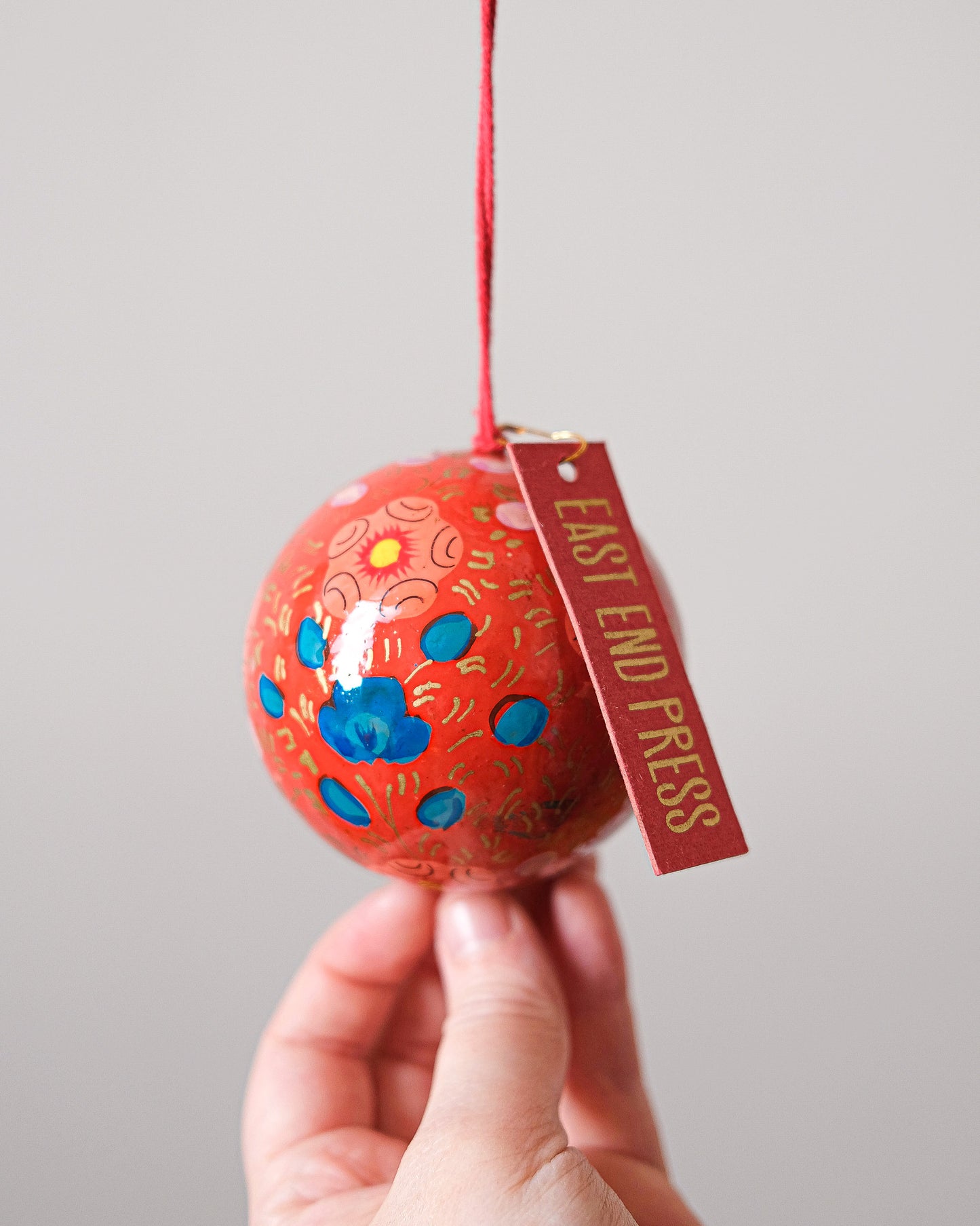 Scarlet Red and Blue Bauble