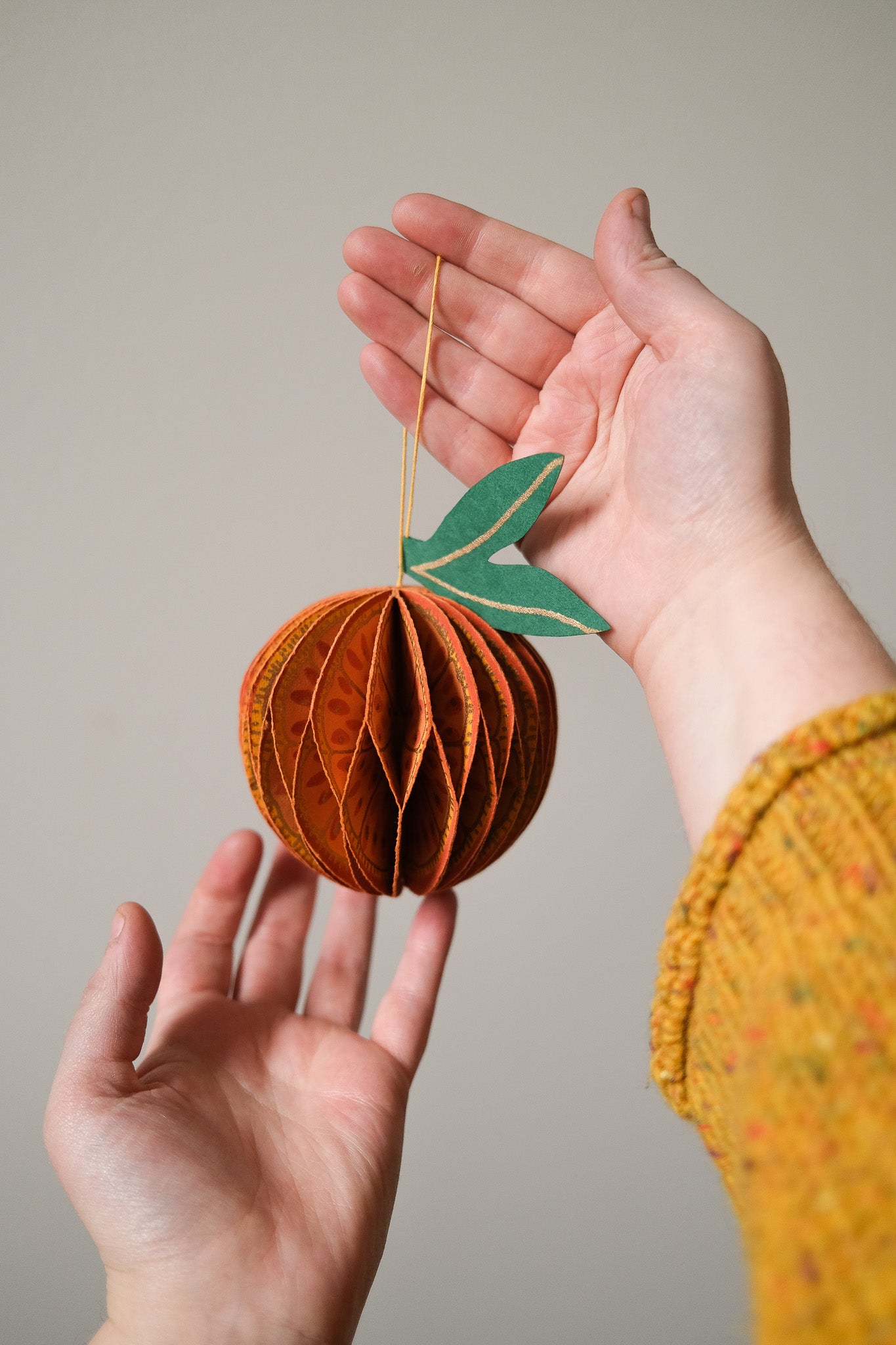 Orange Honeycomb Ornament