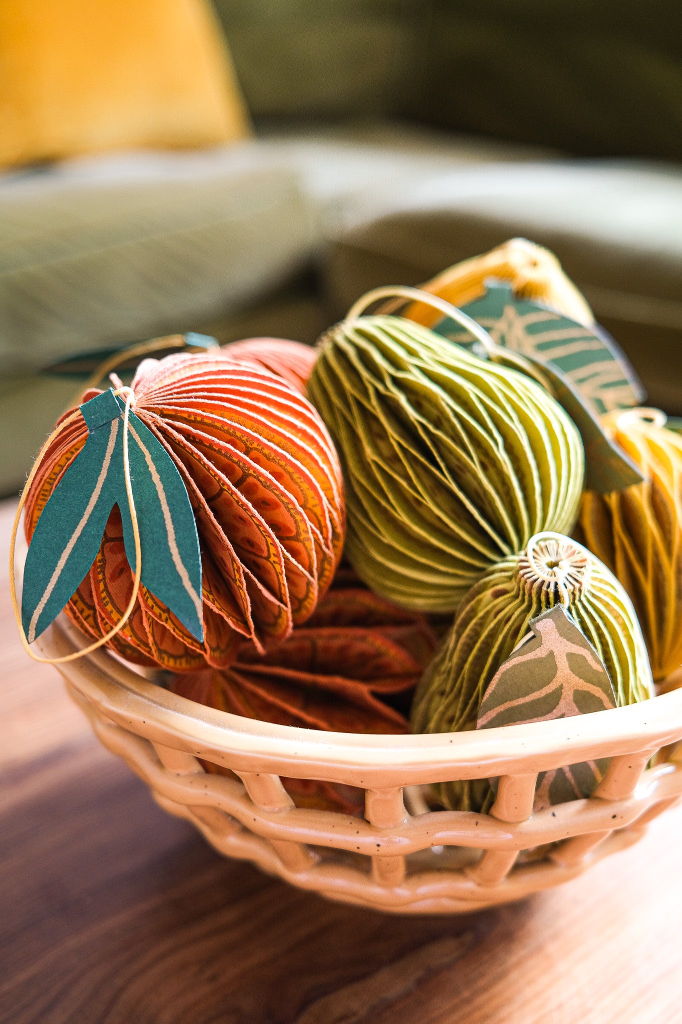 Orange Honeycomb Ornament