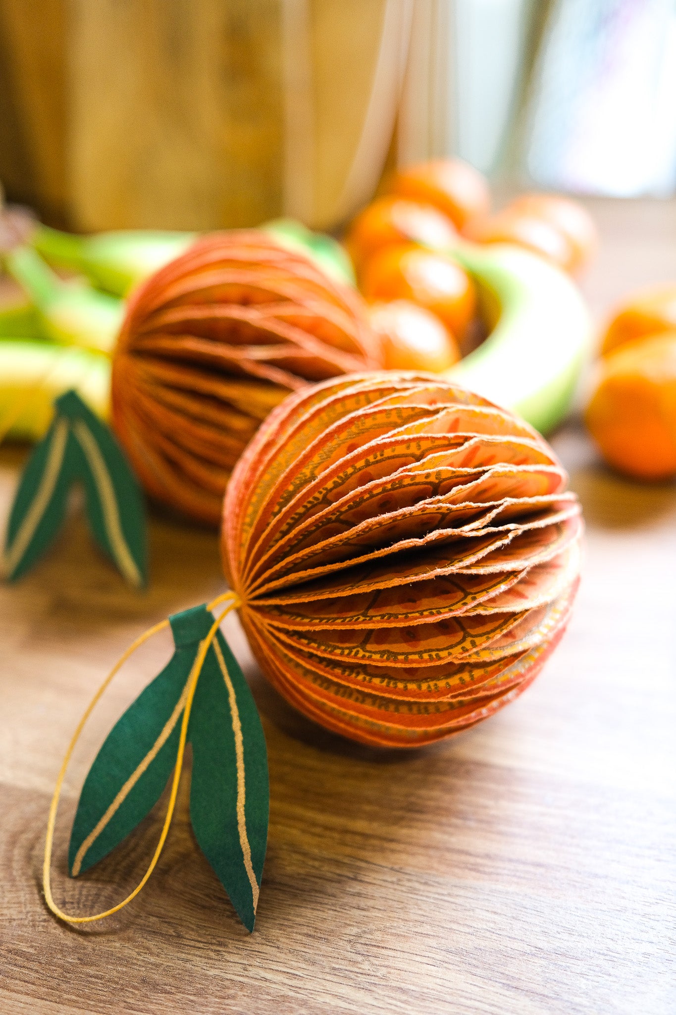 Orange Honeycomb Ornament