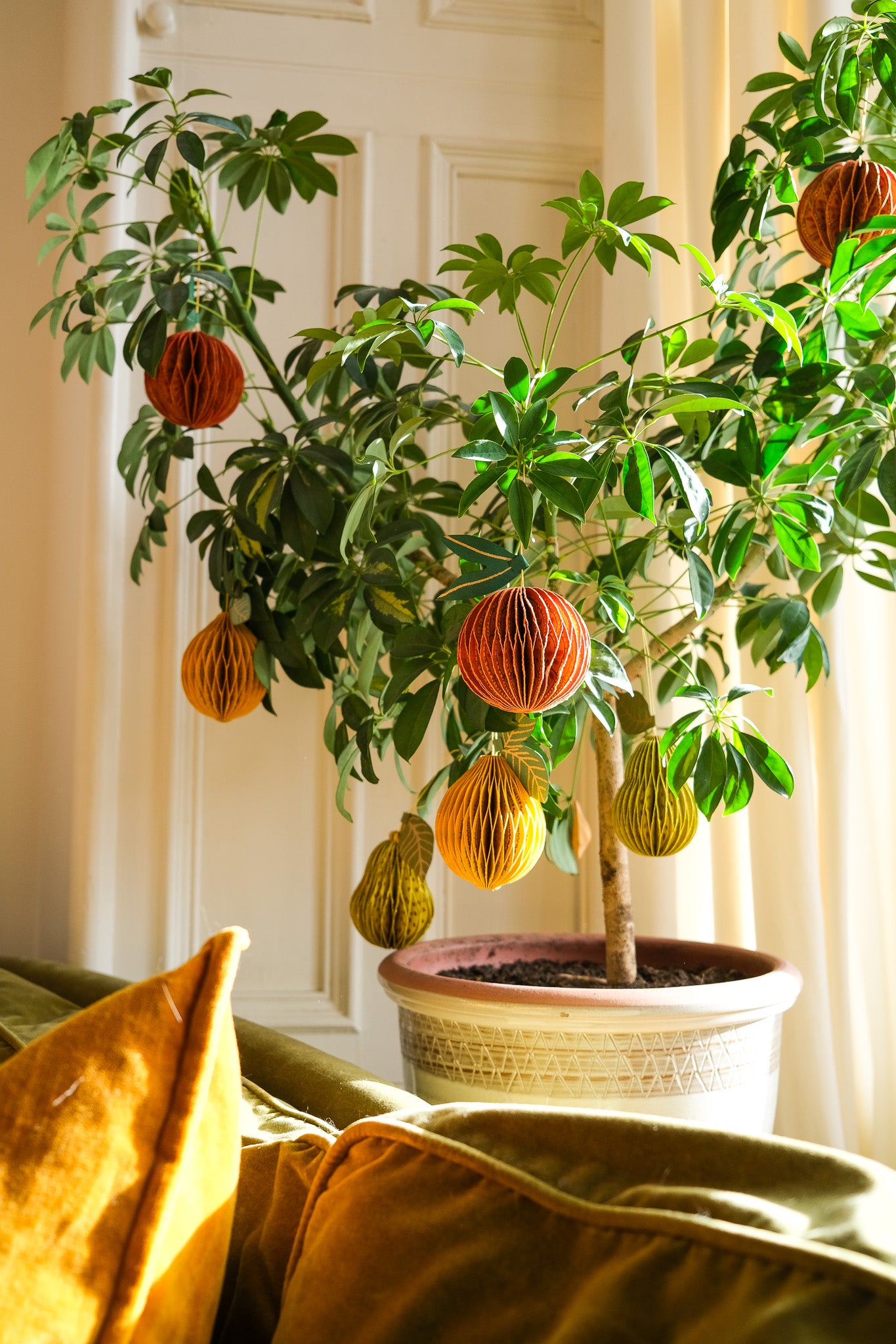 Orange Honeycomb Ornament