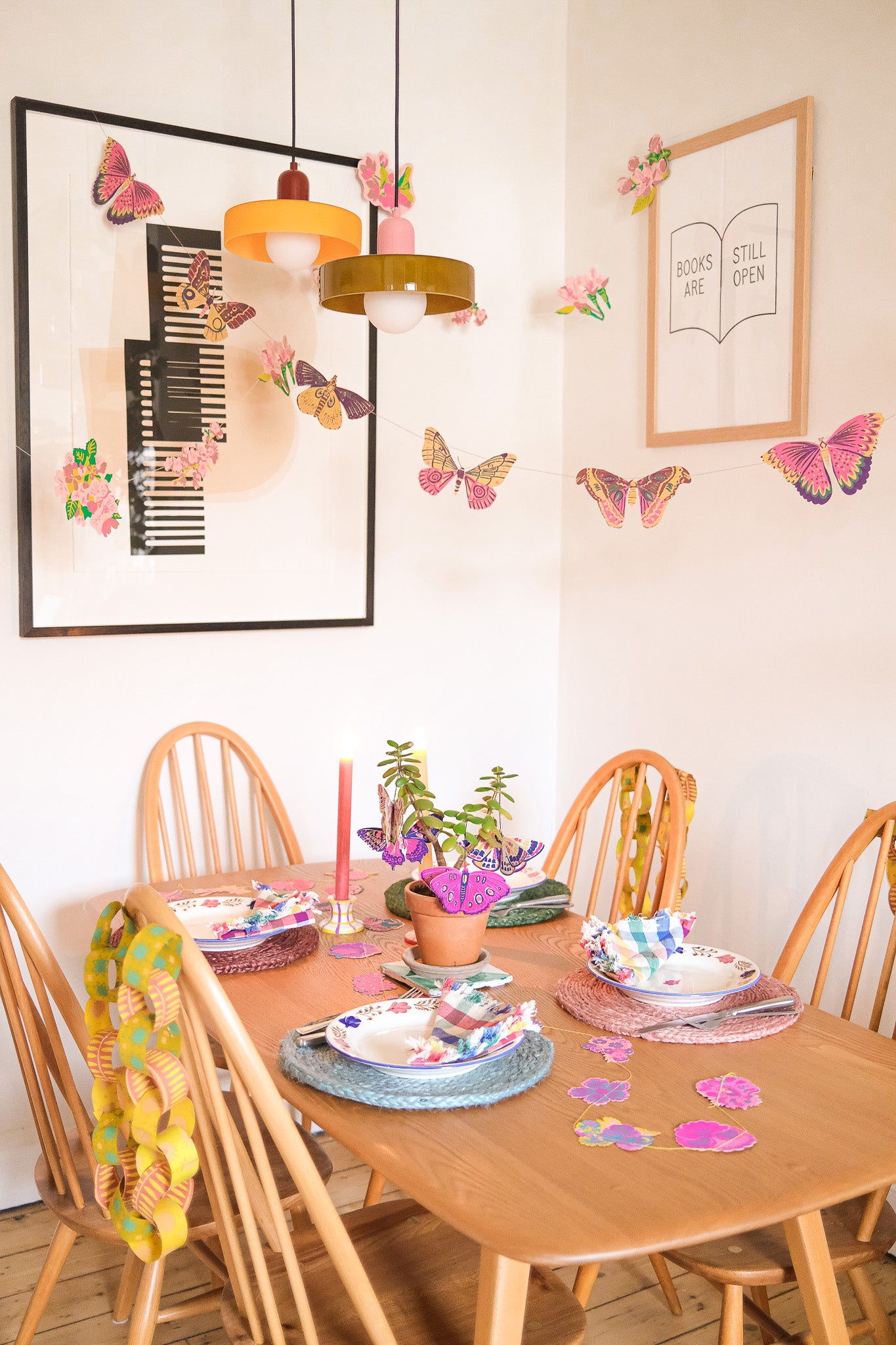 Colourful Butterflies Sewn Garland