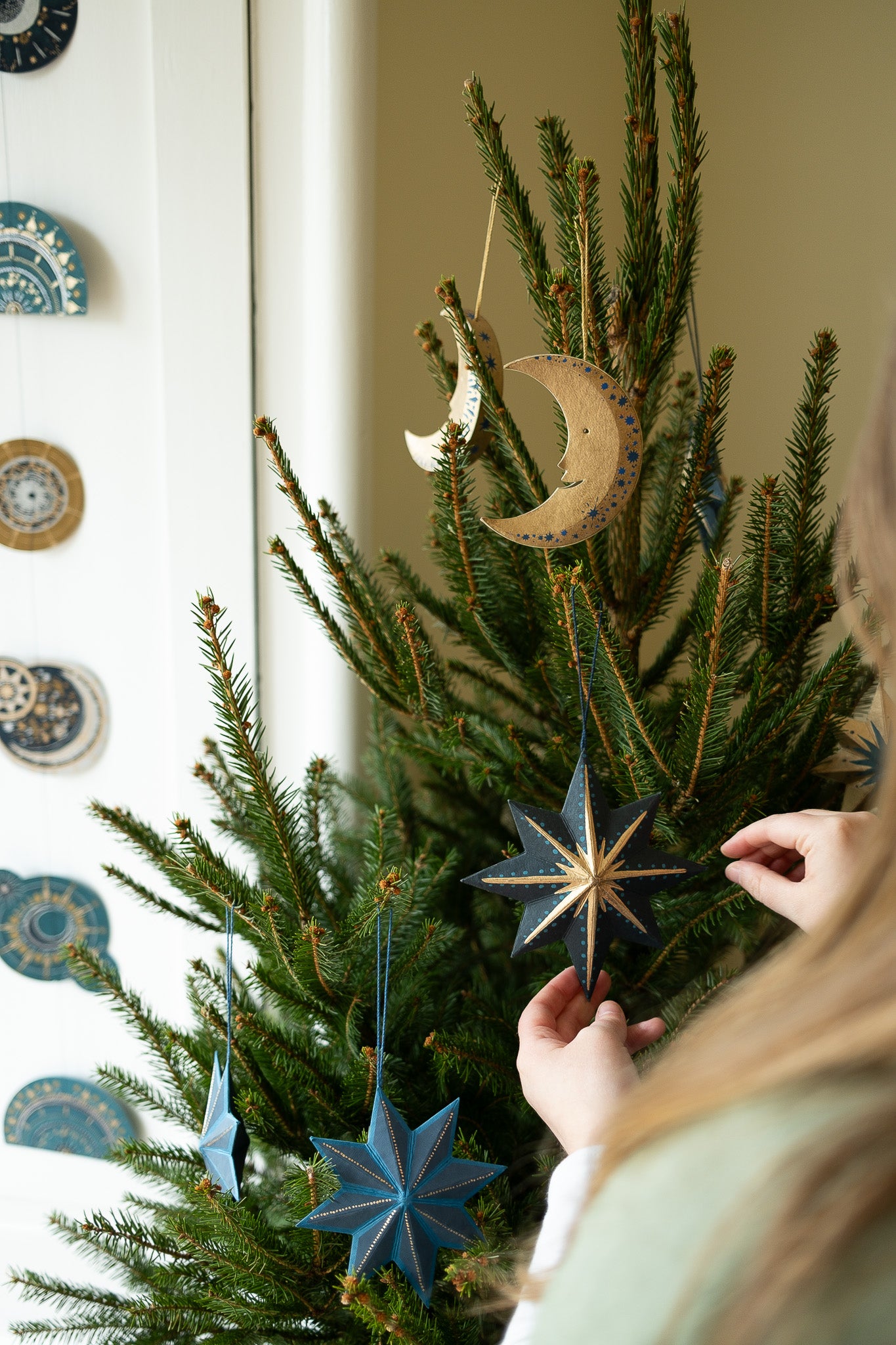 Shimmering Man on the Moon Board Ornament