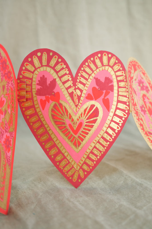 Hearts Concertina Garland