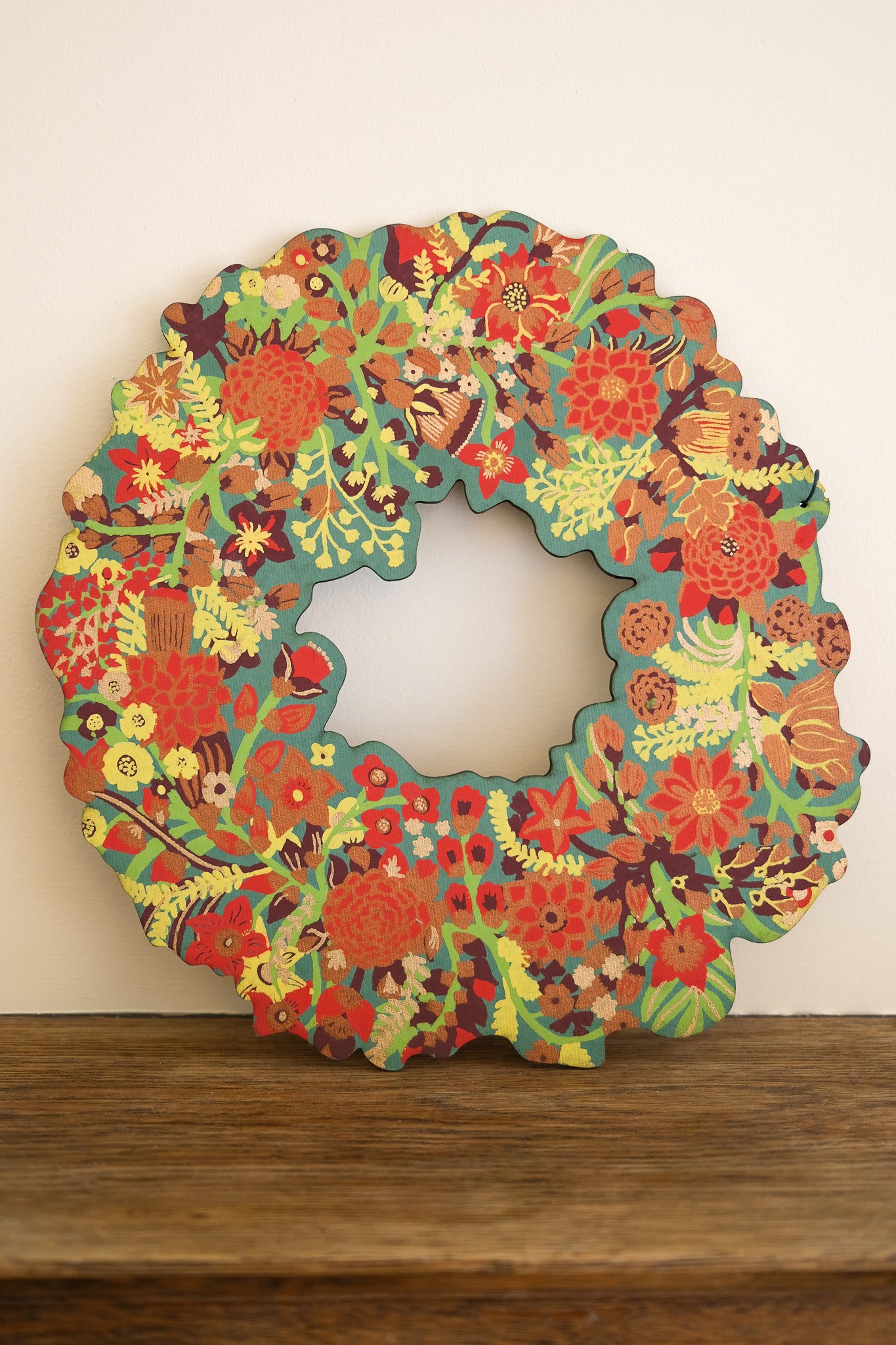 Christmas Foliage Cotton Board Wreath