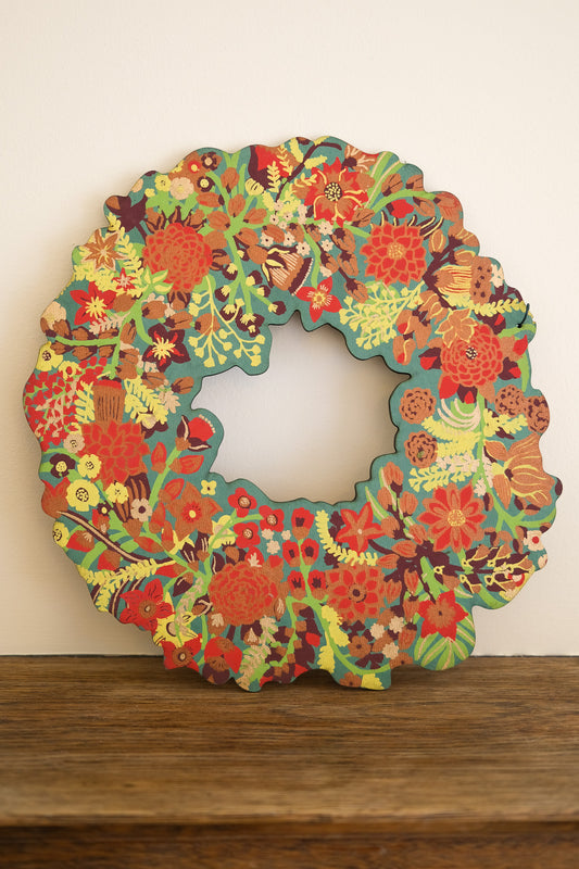Christmas Foliage Cotton Board Wreath