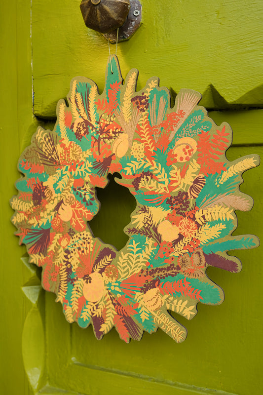 Winter Blooms Cotton Board Wreath
