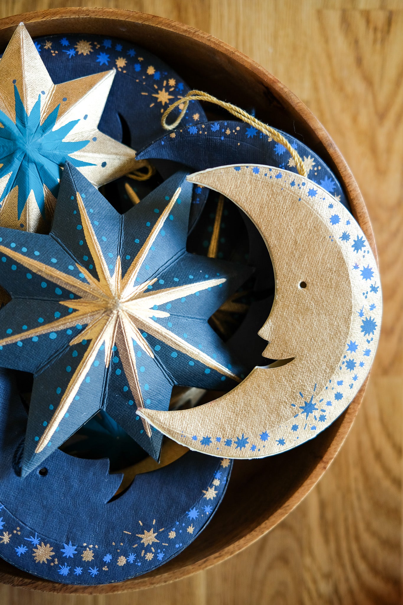Shimmering Man on the Moon Board Ornament