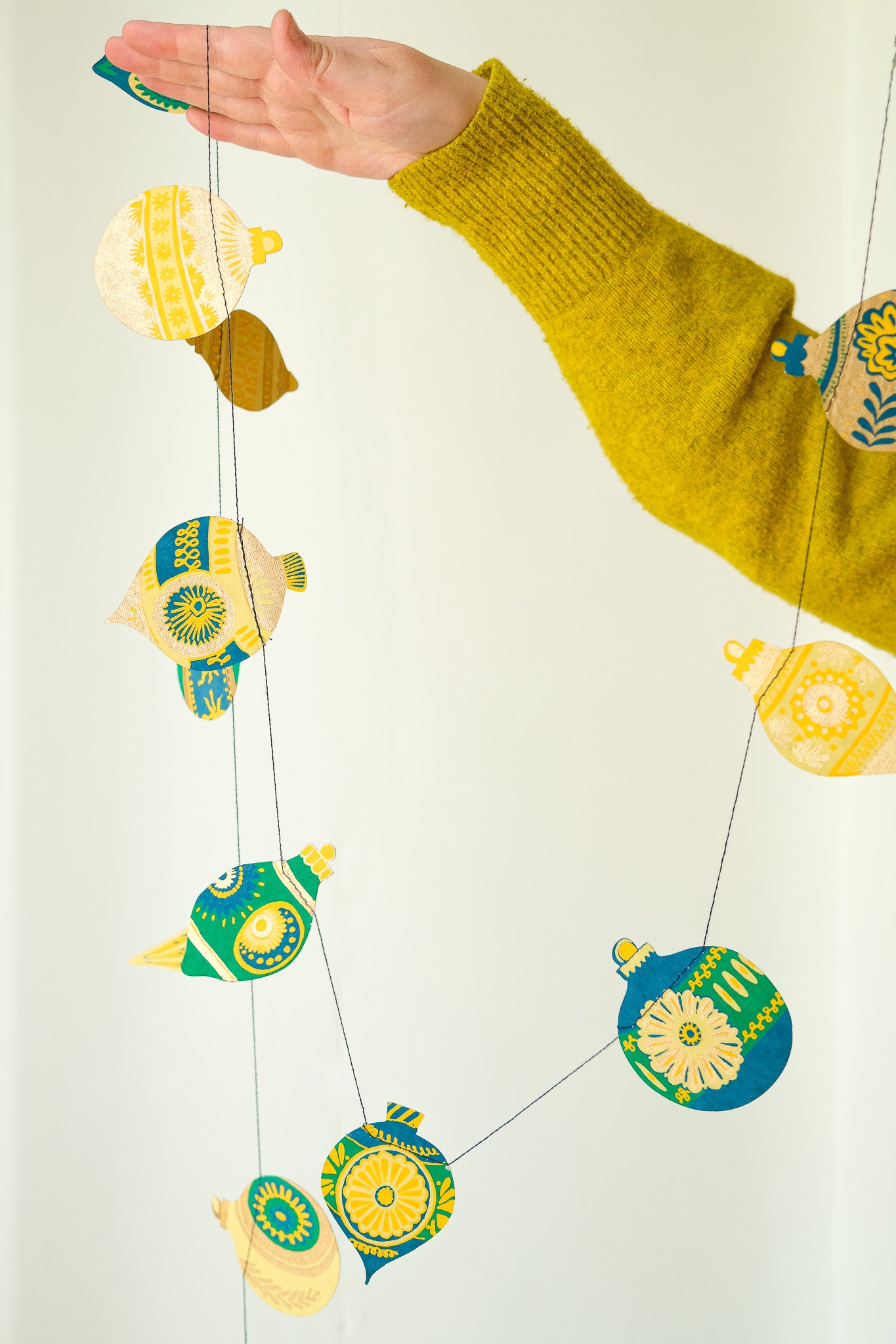 Christmas Ornaments Sewn Garland