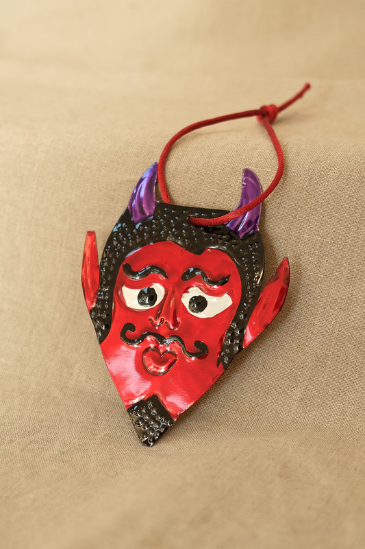 Devil Face Tin Decoration