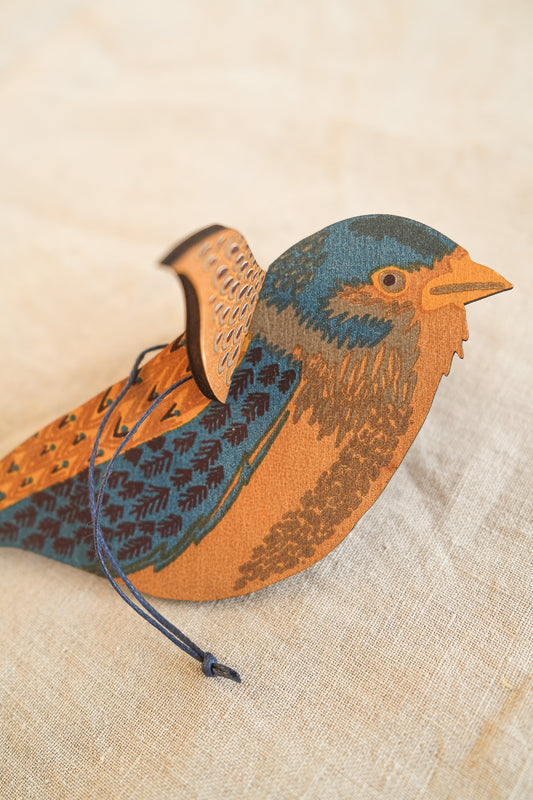 Brown Bird Wooden Ornament