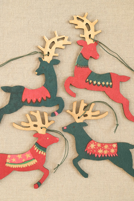 Reindeers Wooden Ornaments
