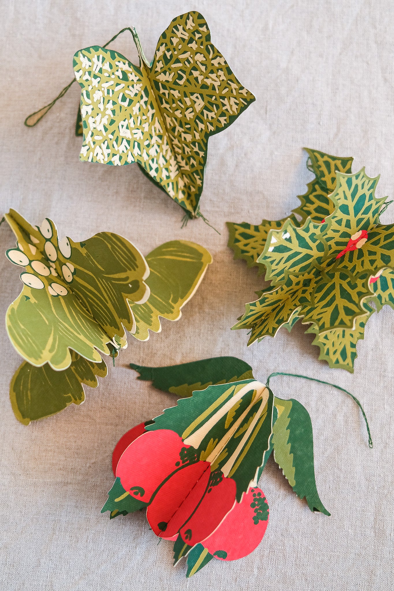 Festive Foliage Paper Ornaments