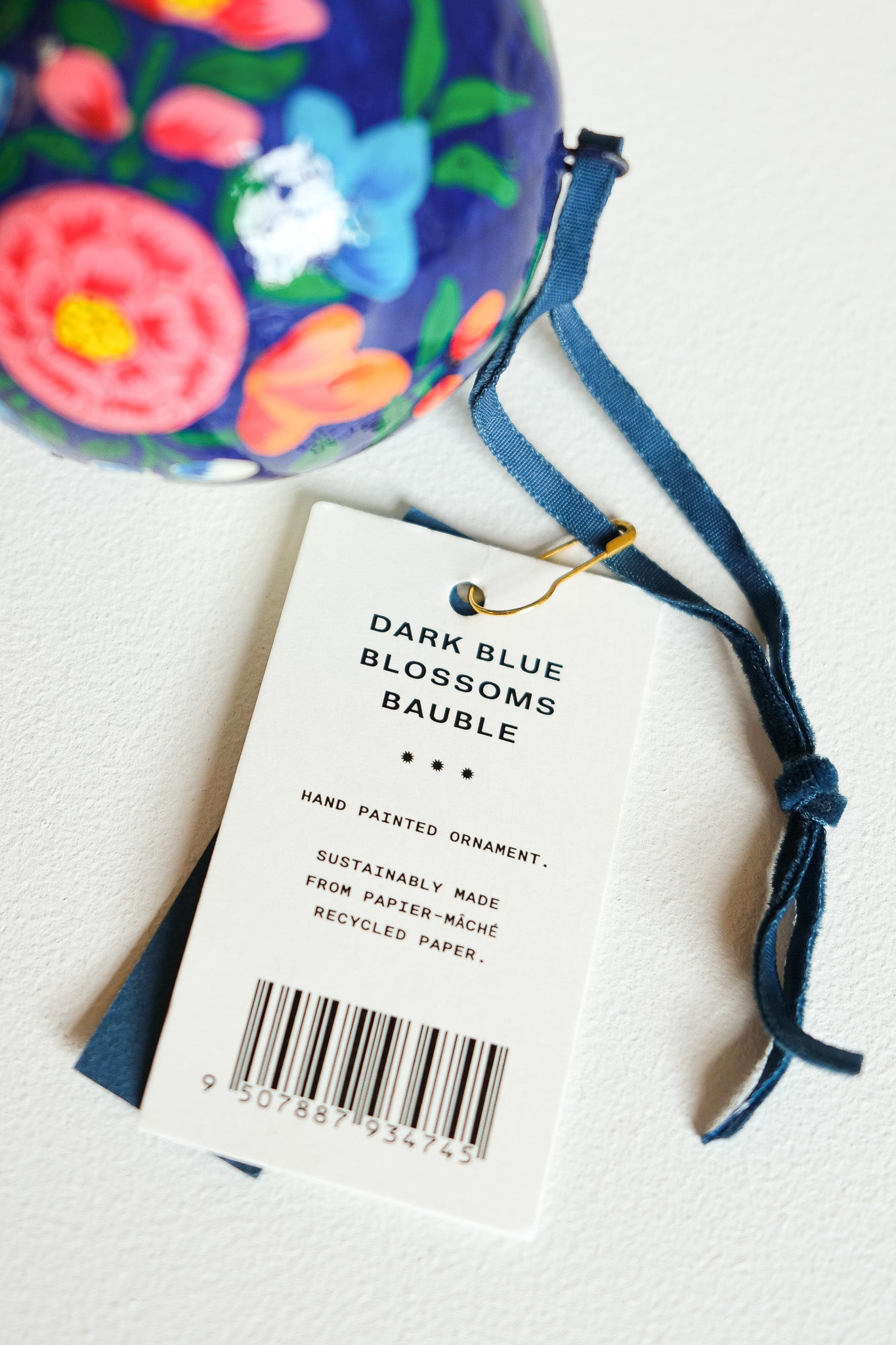 Dark Blue Blossoms Bauble