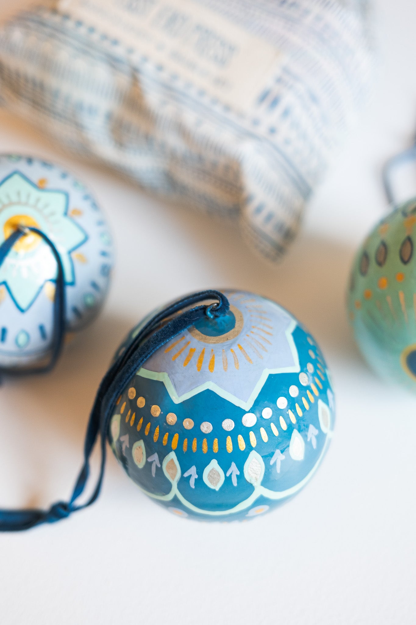 Frosty Blue - Set of Three Baubles