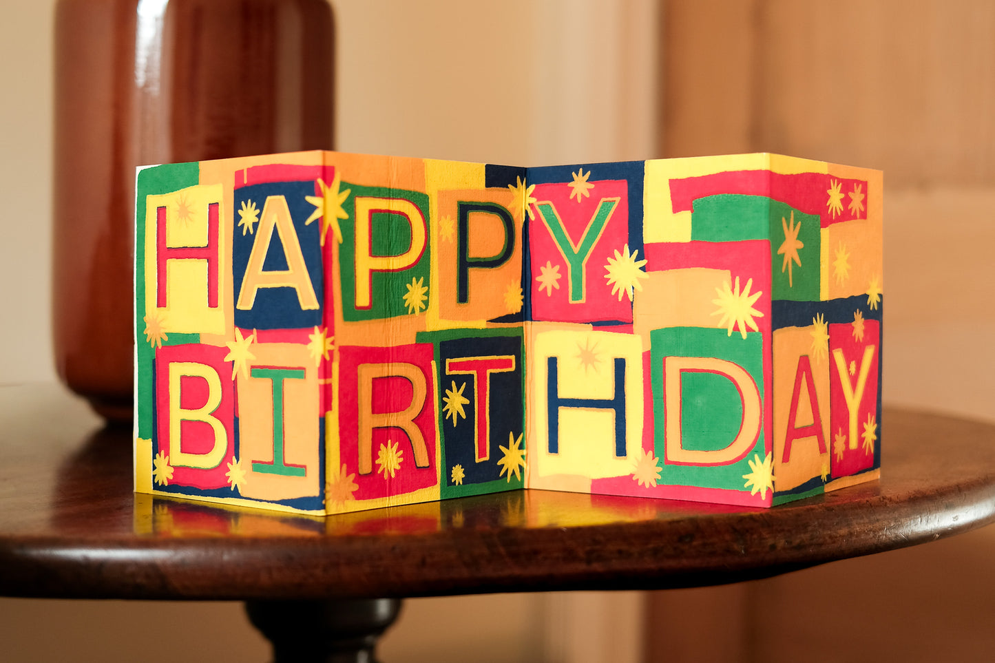 Happy Birthday Concertina Greeting Card