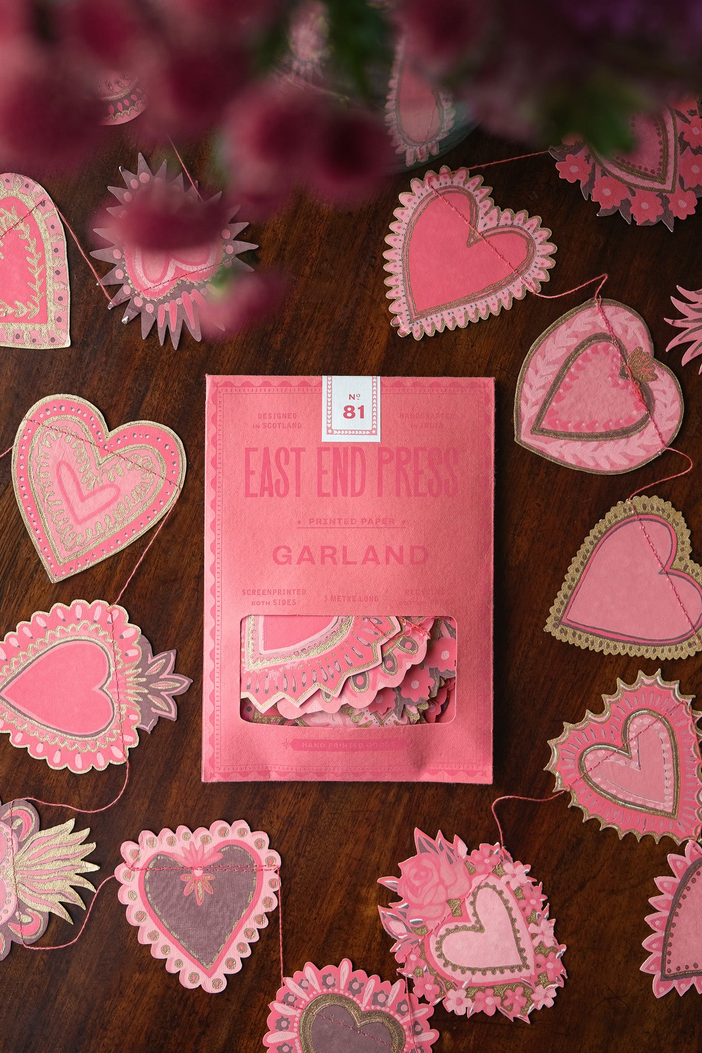 Sweet Hearts Sewn Garland