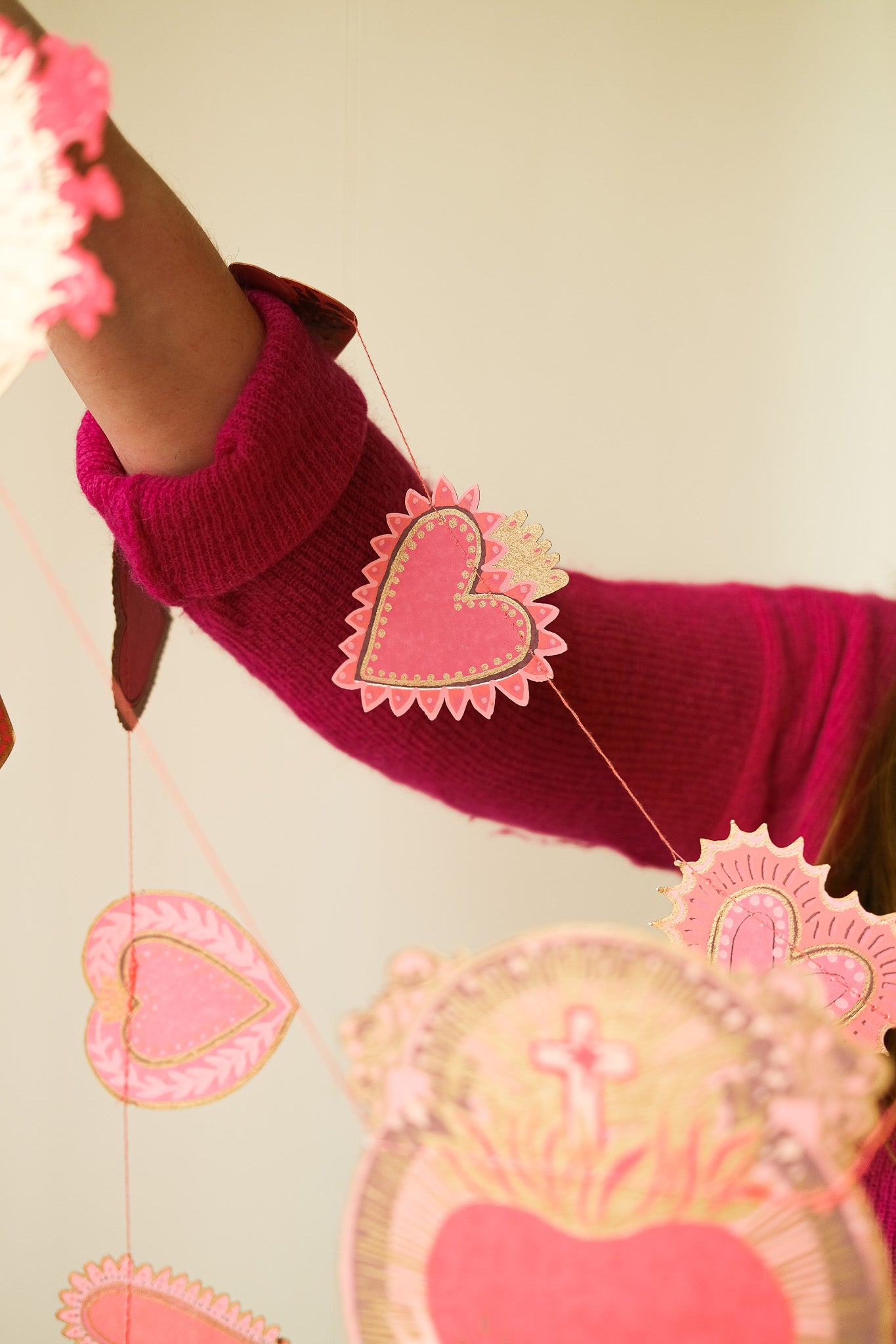 Sweet Hearts Sewn Garland