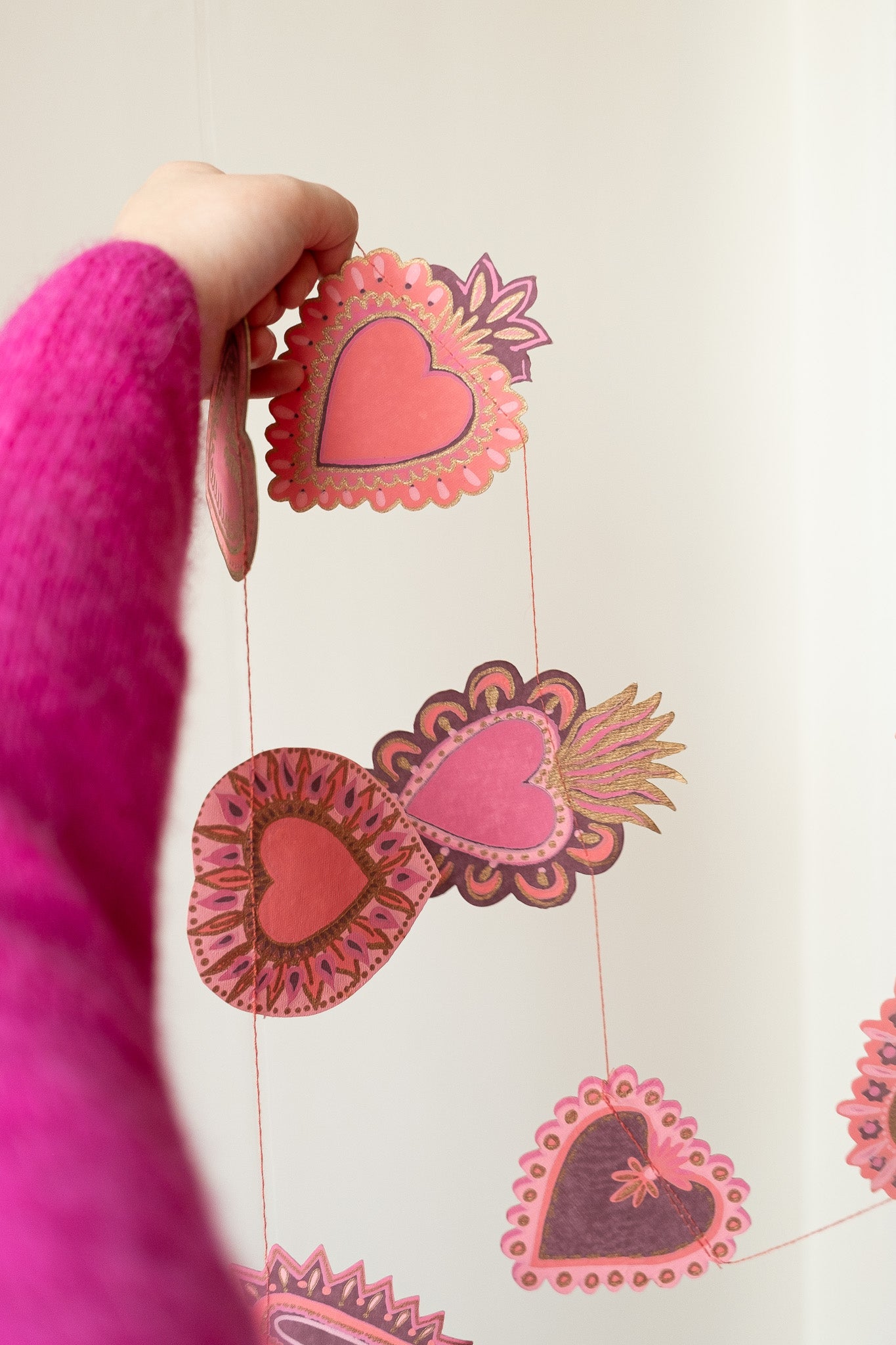 Sweet Hearts Sewn Garland