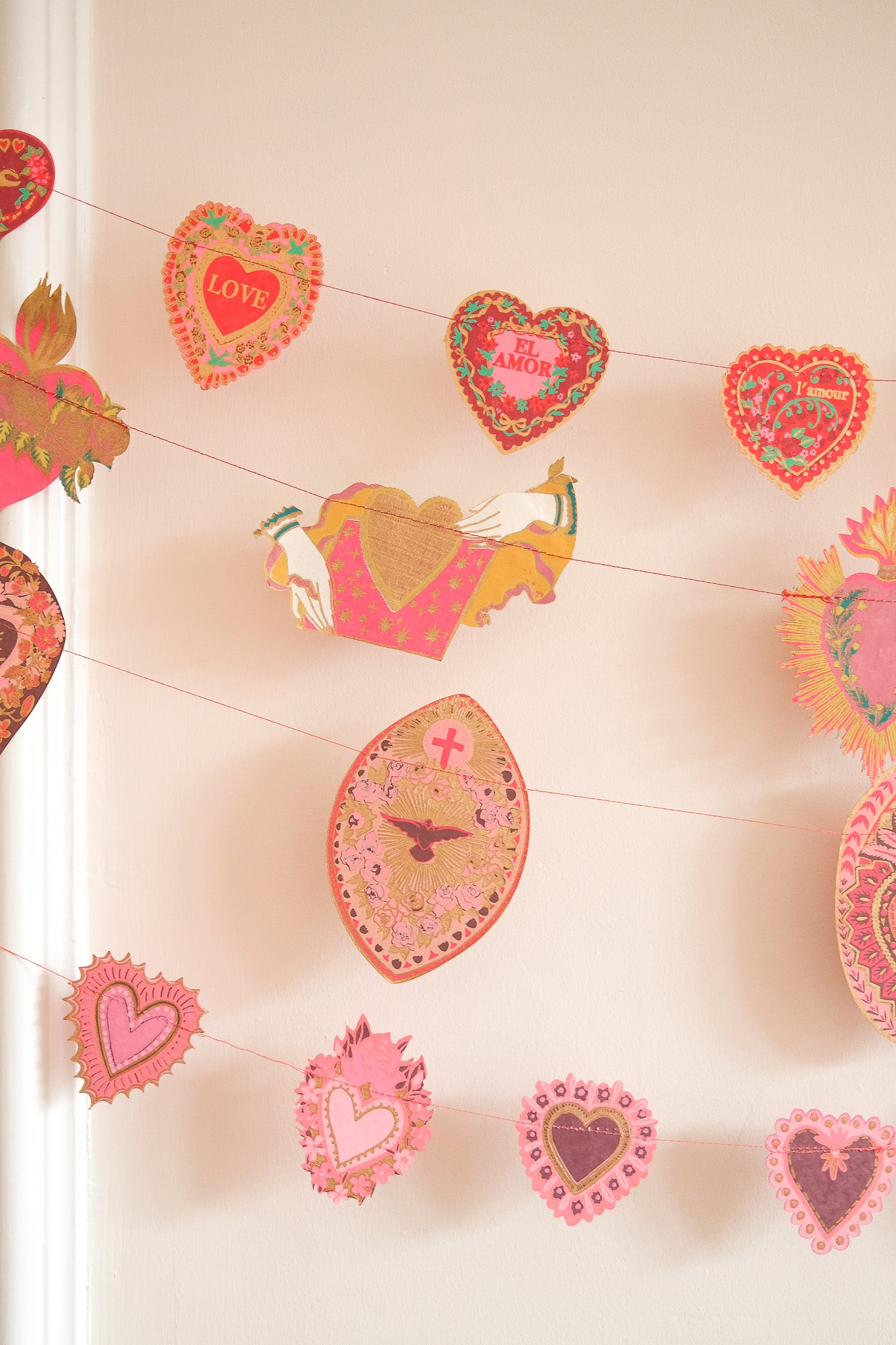 Sweet Hearts Sewn Garland