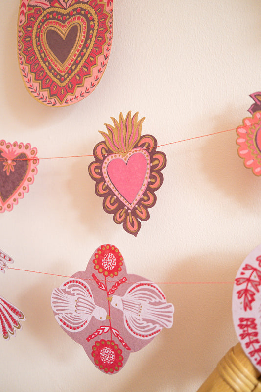 Sweet Hearts Sewn Garland