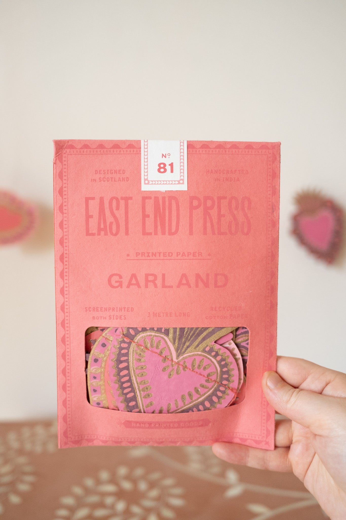 Sweet Hearts Sewn Garland