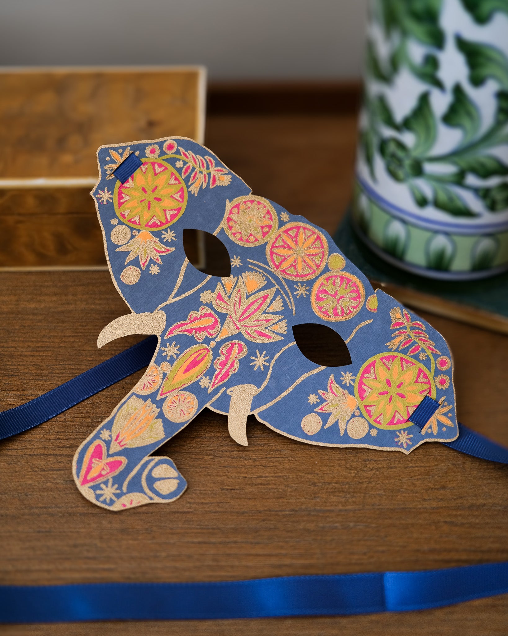 Elephant Mask Greeting Card