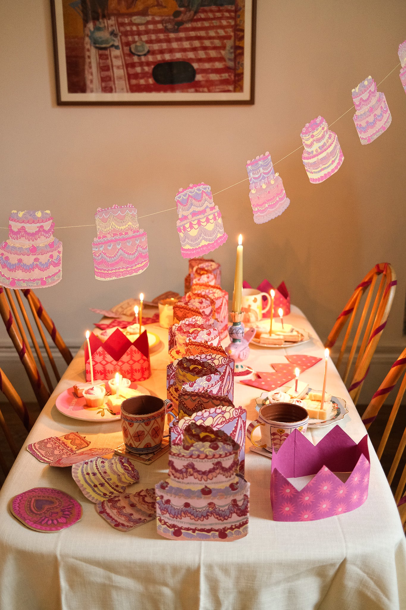 Birthday Cake Concertina Garland