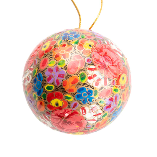 Red Multi Coloured Bauble