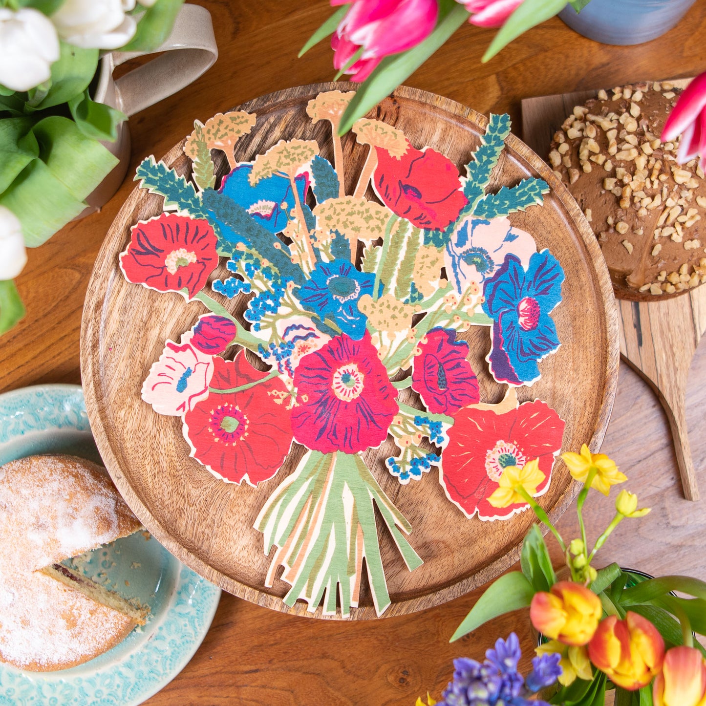 Poppy Wooden Bouquet