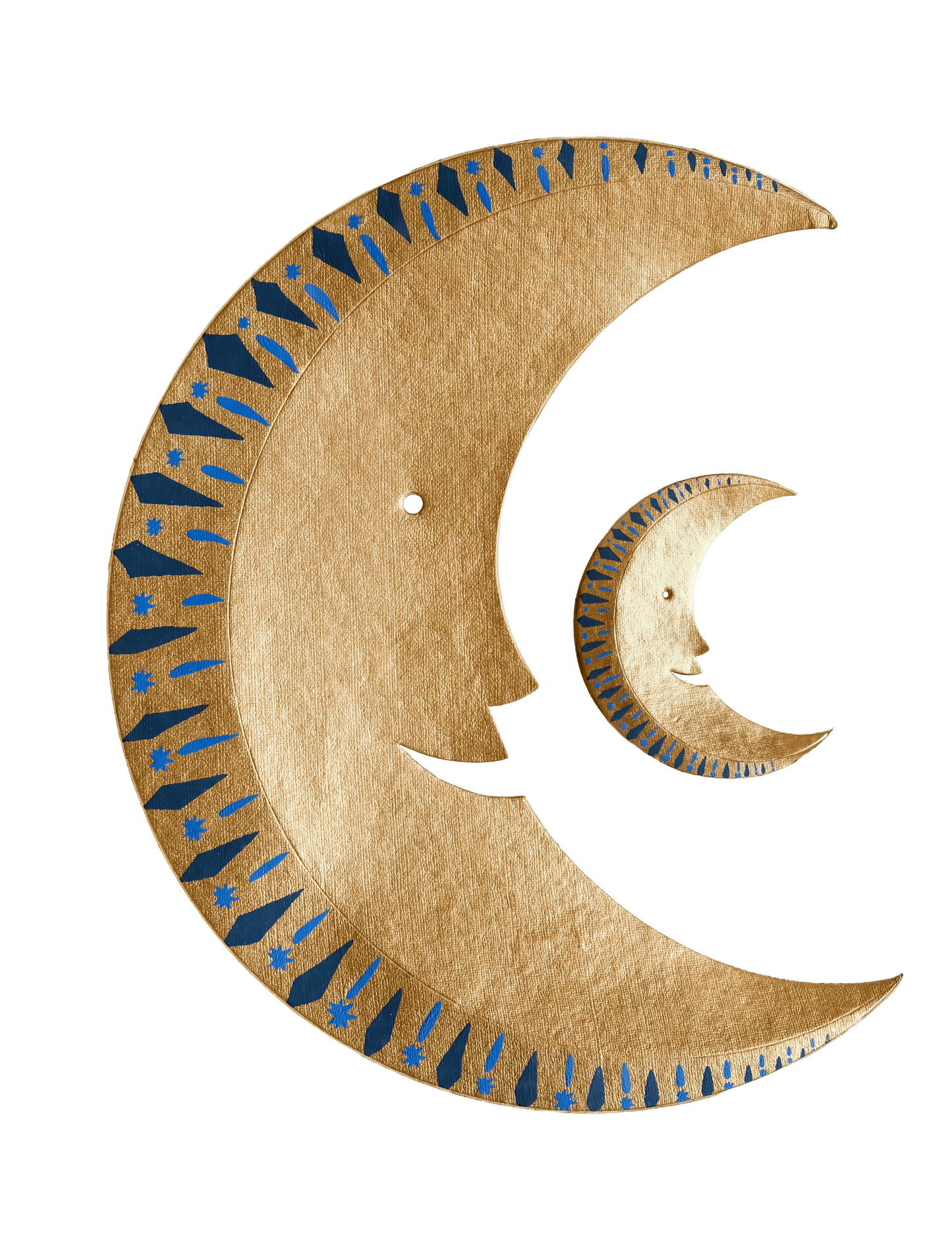 Large Golden Man on the Moon Board Decoration