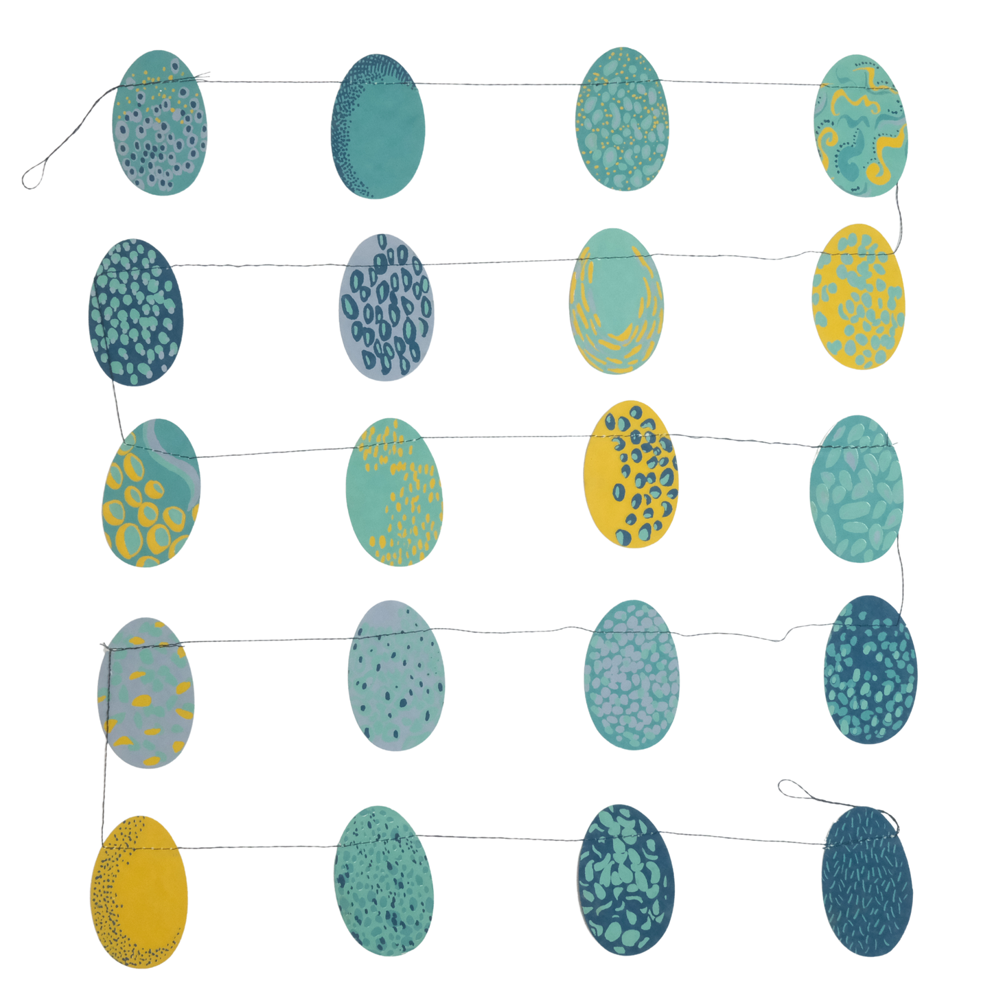 Blue Eggs Sewn Garland